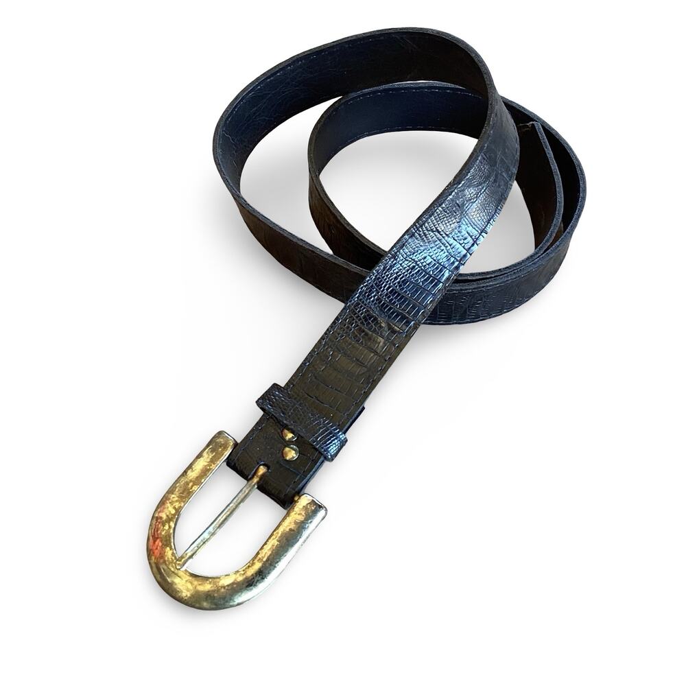 Faux Croc Leather Belt